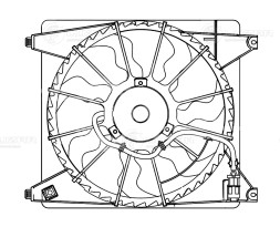 Электровентилятор охлаждения для автомобилей Hyundai Grand Starex (H-1) (07-) 2.5D (A2) (с кожухом)