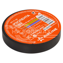 Изолента ПВХ, черная, 15 мм*20 м