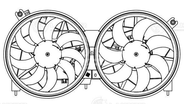 Электровентилятор охлаждения для автомобилей Nissan Murano II (Z52) (14-) 3.5i (2 вент.) (с кожухом)