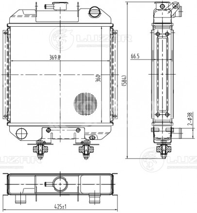 Радиатор охлаждения для трактора МТЗ-320 с дв. LPW 1503C (алюм.)