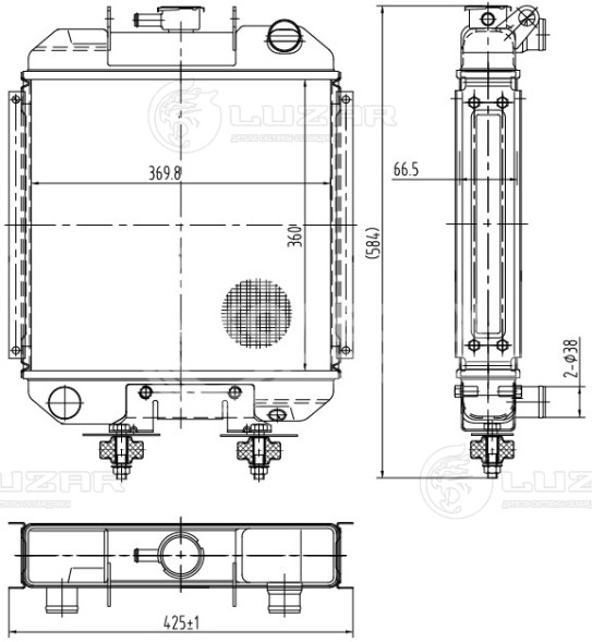 Радиатор охлаждения для трактора МТЗ-320 с дв. LPW 1503C (алюм.)