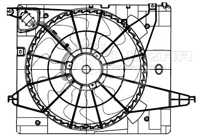 Электровентилятор охлаждения для автомобилей Hyundai Santa Fe III (12-) 2.4i (с кожухом  и резист.)