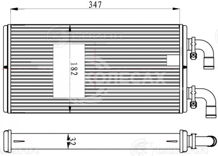 Радиатор отопителя для автомобилей Урал-М 4320 (бескапотная кабина)