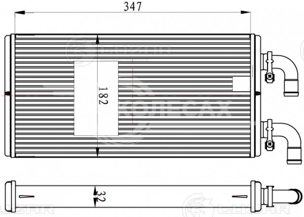 Радиатор отопителя для автомобилей Урал-М 4320 (бескапотная кабина)