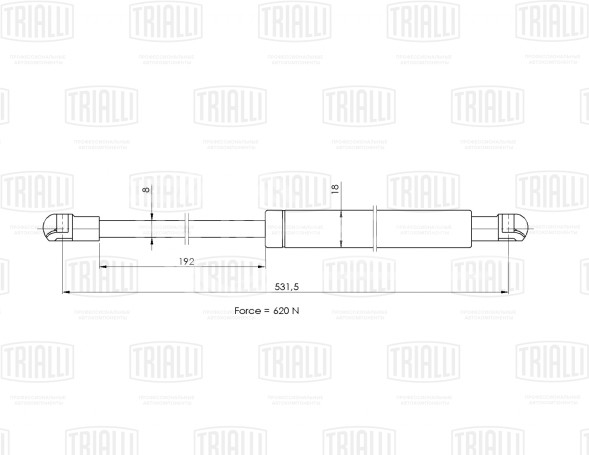 Амортизатор (упор) крышки багажника для автомобиля SsangYong Kyron (05-)/Peugeot 308 (07-) универсал