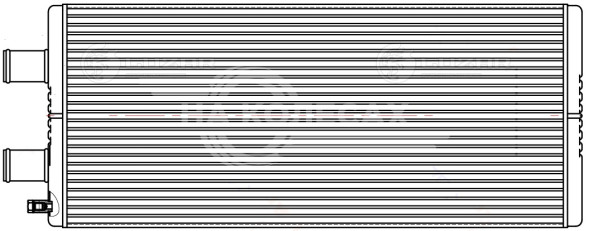 Радиатор отопителя для автобусов ЛиАЗ/НефАЗ/ПАЗ/КАВЗ (отопитель фронтальный, тип Белробот) (с клапаном)