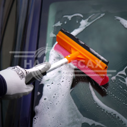 Щетка для мытья стекол с поролоном и водосгоном компактная (30 см)