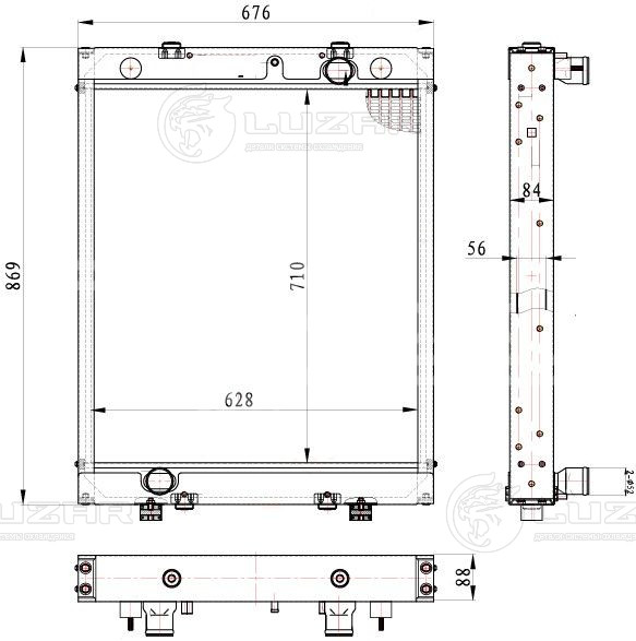 Радиатор охлаждения для автобусов ЛиАЗ 4292-60 с дв. ЯМЗ-534