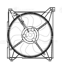 Электровентилятор охлаждения для автомобилей Hyundai Santa Fe (00-) (с кожухом)