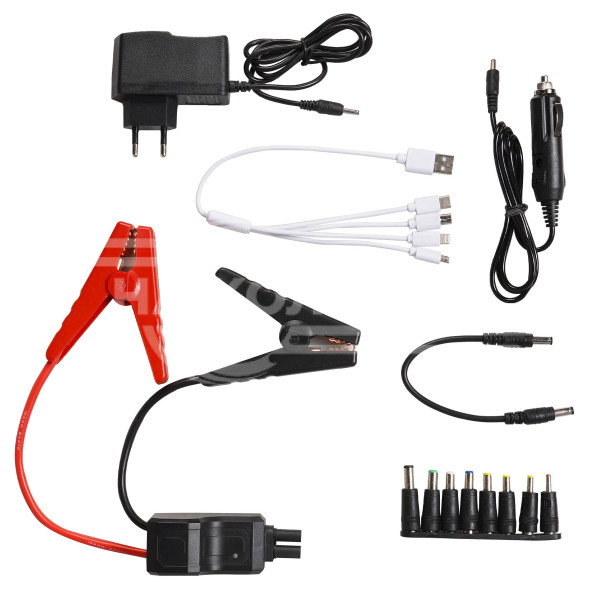 Аккумулятор пусковой (Booster) 10000мАч, 400А, 12.4V, пуск ДВС 2.0d, USB 5V/2A, кейс