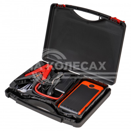 Аккумулятор пусковой (Booster) 10000мАч, 400А, 12.4V, пуск ДВС 2.0d, USB 5V/2A, кейс