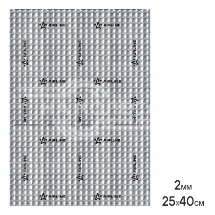 Шумоизоляция (вибро) &quot;Base 2&quot; (25*40см), КС, 2 мм, фольга 60 мкм. КМП 0,16
