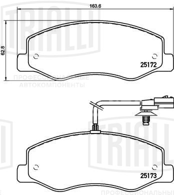 Колодки тормозные для автомобилей Renault Master III (10-) дисковые задние (для сдвоенной ошиновки) (в комплекте с 2-мя датчиками)
