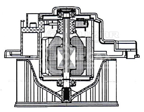 Электровентилятор отопителя для автомобилей Mitsubishi Pajero Sport (K90) (98-)