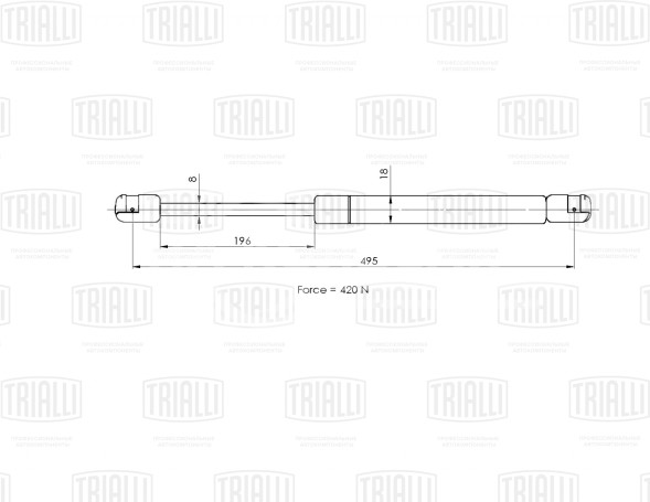 Амортизатор (упор) крышки багажника для автомобиля Mitsubishi Outlander (07-)/Peugeot 4007 (07-)
