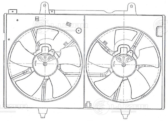 Электровентилятор охлаждения для автомобилей Nissan Murano I (Z50) (02-) (с кожухом)