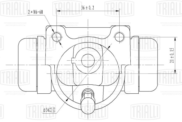 Цилиндр тормозной задний для автомобилей Renault Kangoo (97-) левый/правый d=22мм (для повышенной нагрузки)