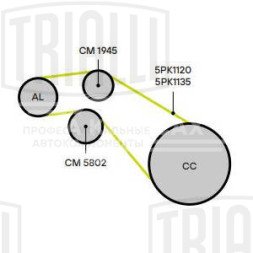 Ролик приводного ремня для автомобилей VW Touareg (02-)/Audi Q7 (06-) 4.2FSi (с натяжным механизмом)