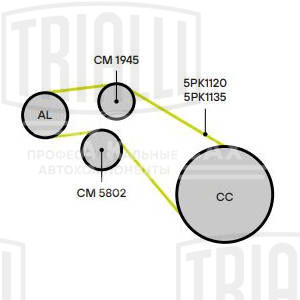 Ролик приводного ремня для автомобилей VW Touareg (02-)/Audi Q7 (06-) 4.2FSi (с натяжным механизмом)