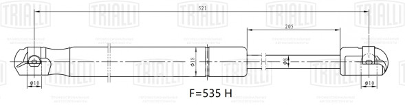 Амортизатор (упор) крышки багажника для автомобиля Skoda Rapid (12-)
