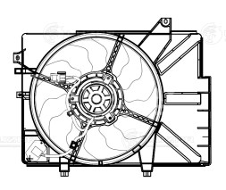 Электровентилятор охлаждения для автомобилей Hyundai Getz (02-)  АТ A/C+ (с кожухом)