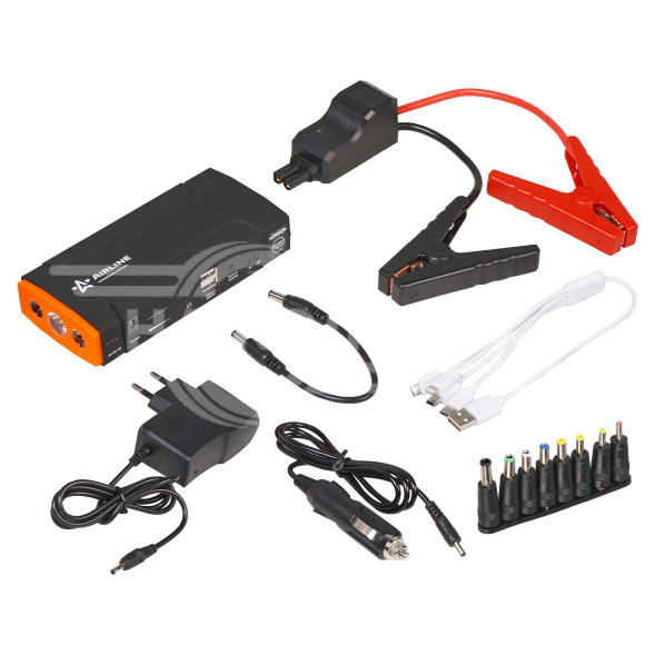 Аккумулятор пусковой (Booster) 13800мАч, 400А, 12.4V, пуск ДВС 2.0d, USB 5V/2A, 12/16/19V, кейс (APB-14-06)