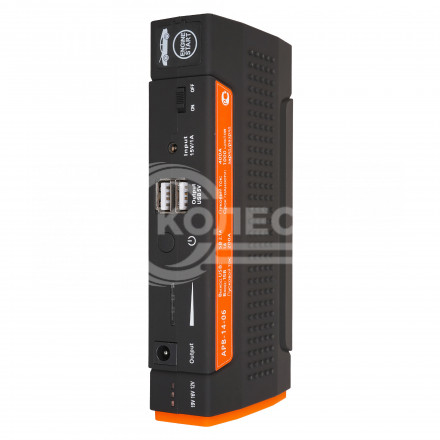 Аккумулятор пусковой (Booster) 13800мАч, 400А, 12.4V, пуск ДВС 2.0d, USB 5V/2A, 12/16/19V, кейс (APB-14-06)
