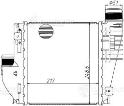 ОНВ (радиатор интеркулера) для автомобилей Peugeot 3008 (16-)/308 (13-)/Citroen C4 Picasso (13-)