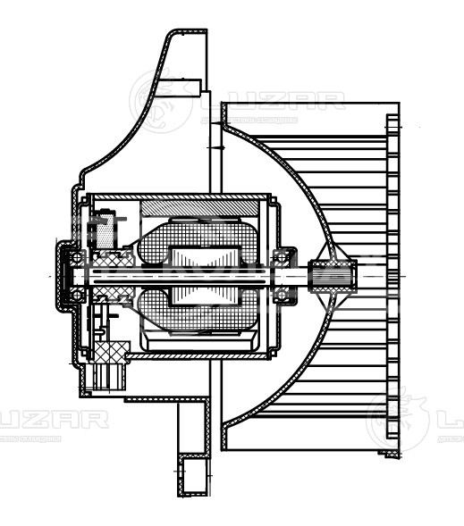 Электровентилятор отопителя для автомобилей KIA Spectra (00-) (тип Doowon)