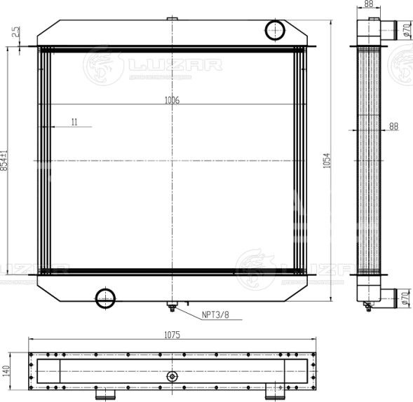 Радиатор охлаждения для трактора К-744Р2/К-744Р3/К-744Р4 &quot;Кировец&quot; с дв. ТМЗ-8481 (тип ОРЗ)