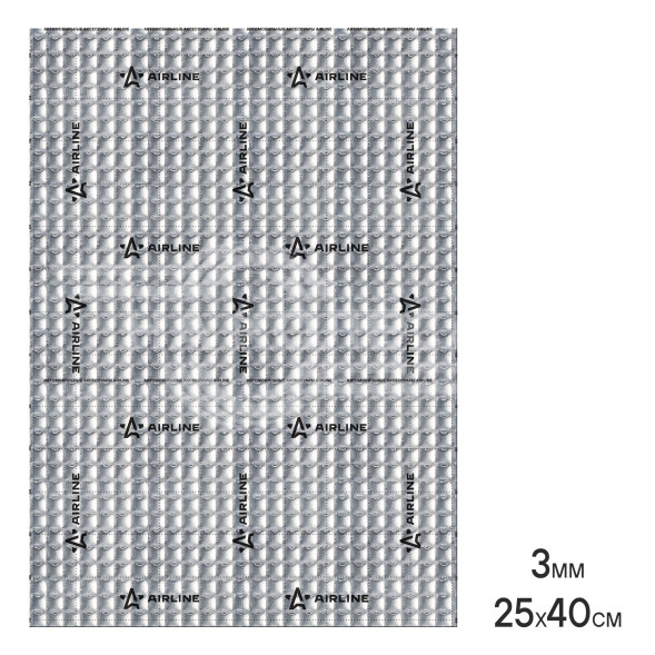 Шумоизоляция (вибро) &quot;Base 3&quot; (25*40 см), КС, 3 мм, фольга 60 мкм. КМП 0,23