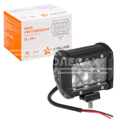 Фара (балка) светодиодная двухрядная 6LED, направленный свет (4D линза), 18Вт, 98х78х65мм, 12/24В
