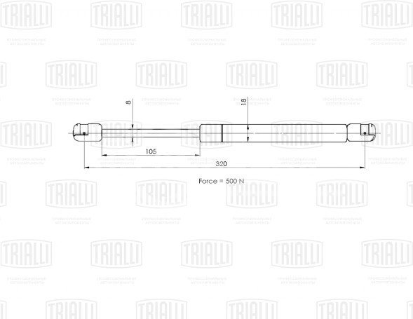 Амортизатор (упор) крышки багажника для автомобиля Peugeot 407 (04-) седан