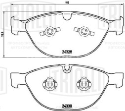 Колодки тормозные дисковые передние для автомобилей BMW M5 (E60) (03-) / M6 (E63) (03-) (PF 4241)