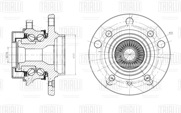 Ступица передняя в сборе с подшипником с монтажным комплектом для автомобиля BMW 1 (F20) (11-)/3 (F30) (11-) xDrive