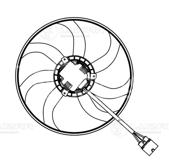 Электровентилятор охлаждения для автомобилей Octavia A5 (04-) 1.4i (без кожуха) (400W; 410 мм.)
