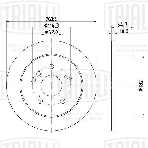Диск тормозной задний для автомобилей Toyota Camry (96-) d=269 R14