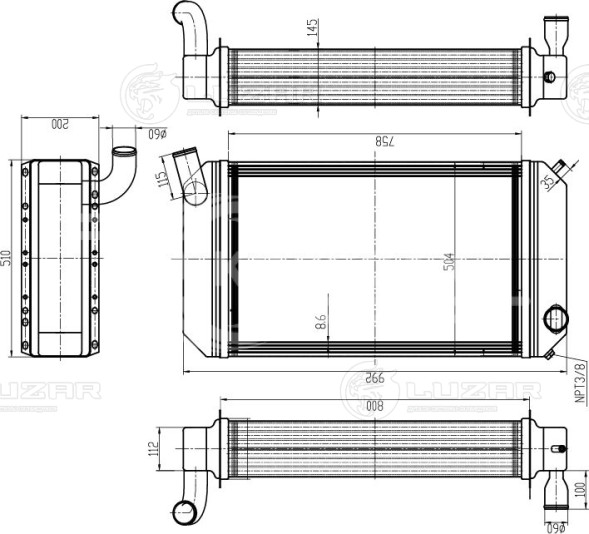 Радиатор охл. для трактора К-744 &quot;Кировец&quot; с дв. MB OM457LA (с 2013г.) (тип ОРЗ)