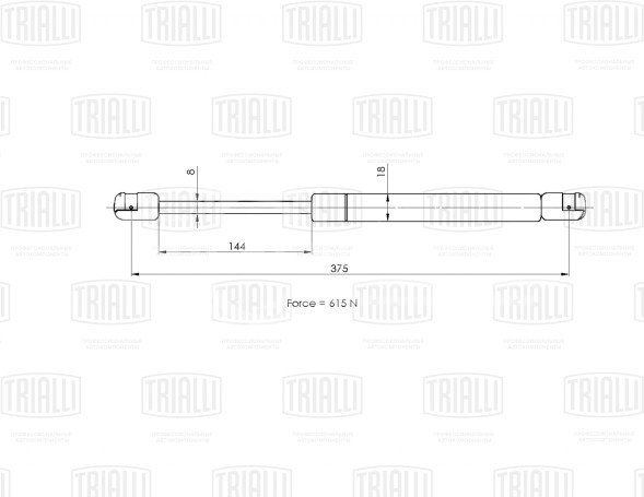 Амортизатор (упор) крышки багажника для автомобиля Peugeot 407 (04-) универсал