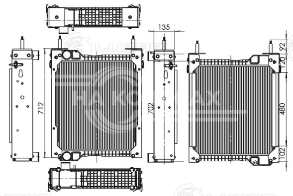 Радиатор охл. для экскаваторов-погрузчиков Volvo BL60/61/70/71 (02-)/BL61 Plus/BL71 Plus (07-) с дв. D4D