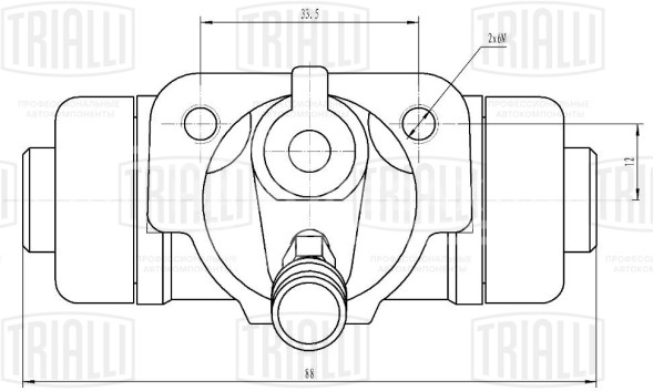 Цилиндр тормозной задний для автомобилей Nissan Navara (05-) левый/правый d=22.2мм