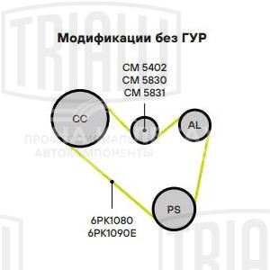Ролик приводного ремня для автомобилей VW Tiguan (07-)/Transporter T5 (03-) 2.0TDi с натяжным механизмом