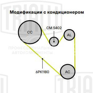 Ролик приводного ремня для автомобилей VW Tiguan (07-)/Transporter T5 (03-) 2.0TDi с натяжным механизмом