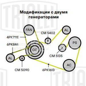 Ролик приводного ремня для автомобилей VW Tiguan (07-)/Transporter T5 (03-) 2.0TDi с натяжным механизмом