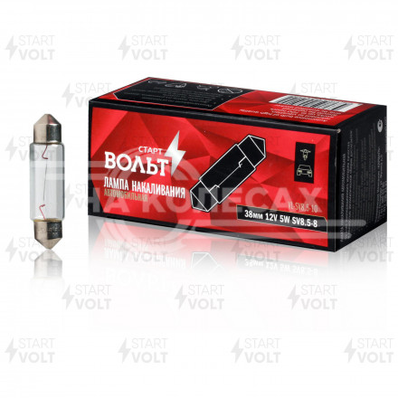 Лампа накаливания 12V 5W SV8.5-8 38 мм