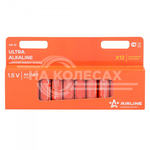 Батарейки LR6/AA щелочные 12 шт. (пальчиковые)