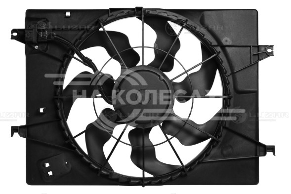 Электровентилятор охлаждения для автомобилей Hyundai Sportage II (04-)/Tucson (04-) (с кожухом и резист.) (тип Halla)