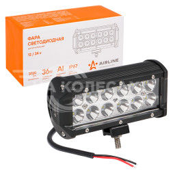 Фара (балка) светодиодная двухрядная 12LED, направленный свет, 36Вт, 165х78х65мм, 12/24В
