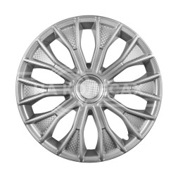 Колпаки колесные 15&quot; &quot;Волтек&quot;, серебристый, карбон, компл. 2 шт.