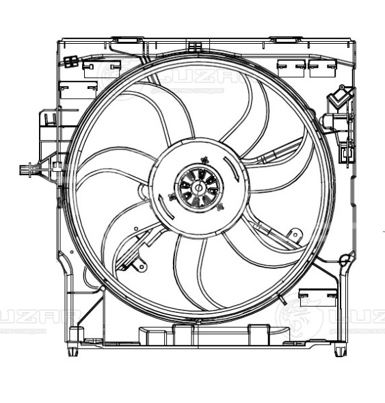Электровентилятор охлаждения для автомобилей BMW X5 (E70) (07-)/X5 (F15-) (13-)/X6 (E71) (08-)/X6 (F16) (14-) (600W) (с кожухом)